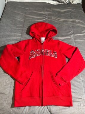 Gen2 official merchandise MLB Angels Red Kids' Zip-Up Hoodie Sz M 10/12